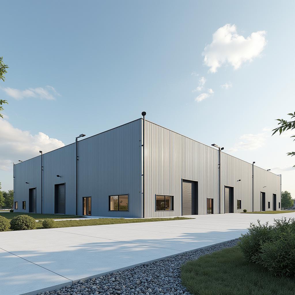 Nha xuong khung thep tien che dep, thiet ke hien dai, toi uu khong gian su dung