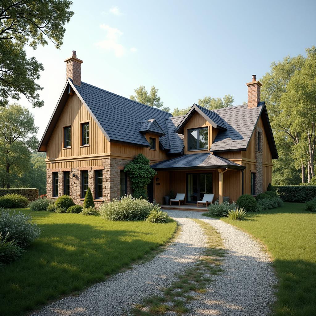 Mẫu nhà cấp 4 phong cách đồng quê yên bình và gần gũi với thiên nhiên