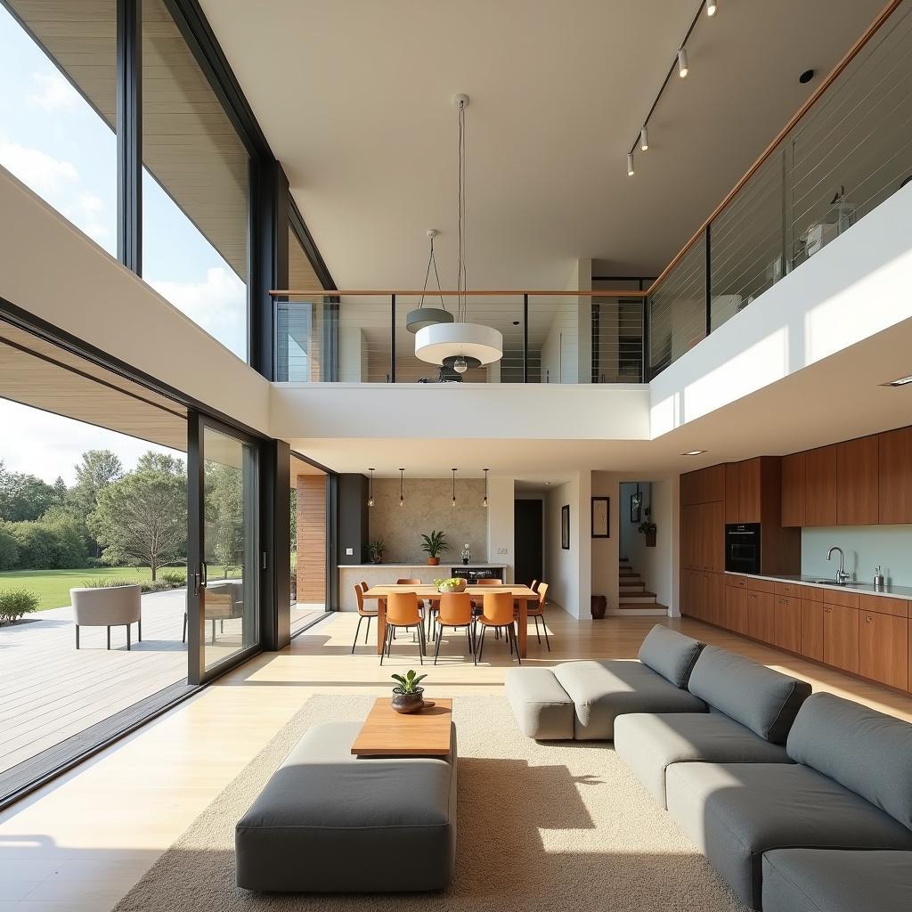 Mẫu nhà cấp 4 có gác lửng thiết kế thông thoáng và hiện đại