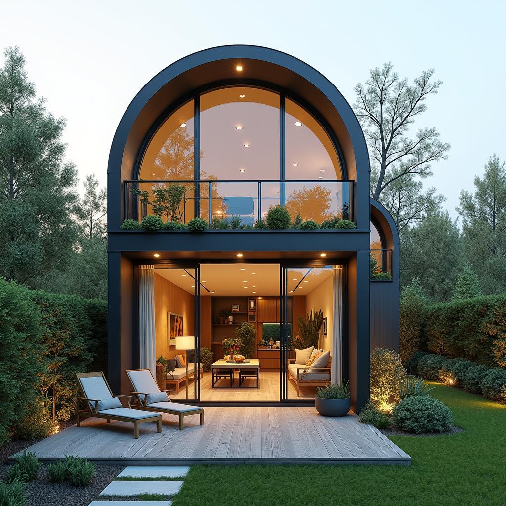 Nhà ống 2 tầng 1 tum có sân thượng rộng rãi để thư giãn và trồng cây